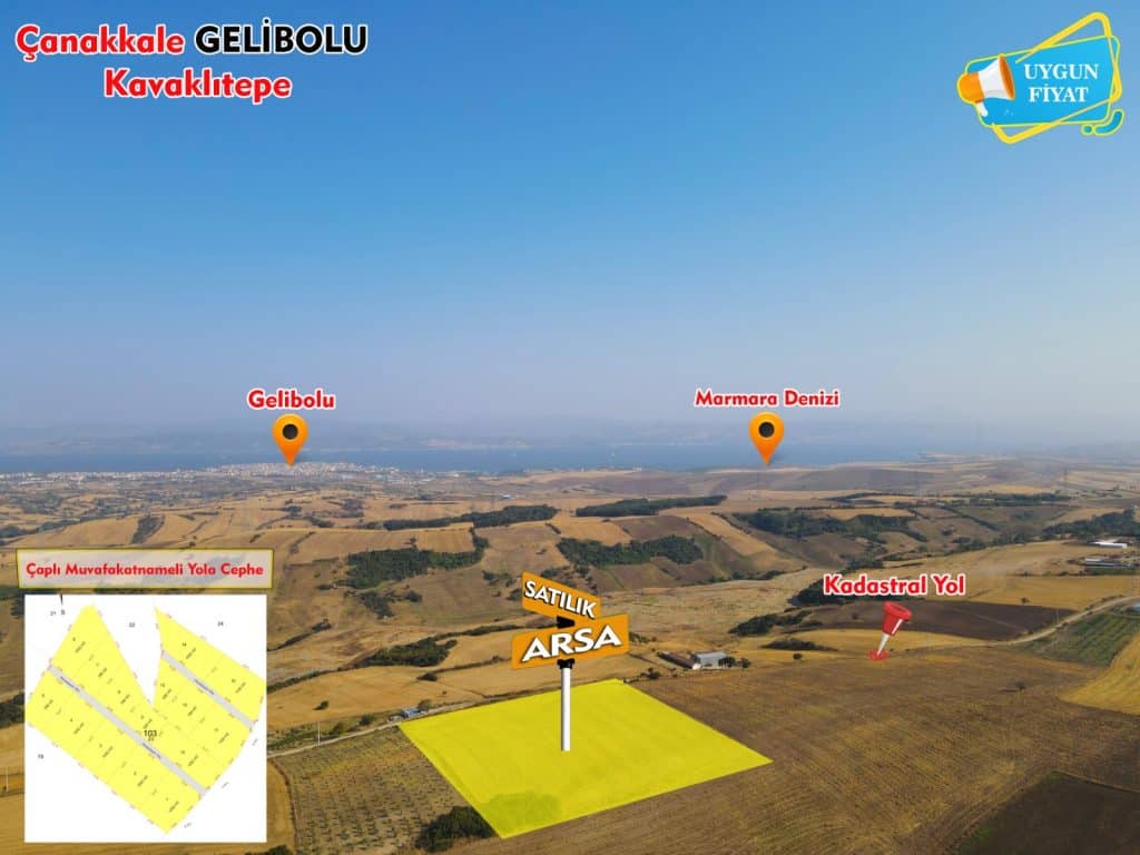 Çanakkale Gelibolu Kavaklıtepe 103/23 Parsel | Yatırımlık Satılık Arsa